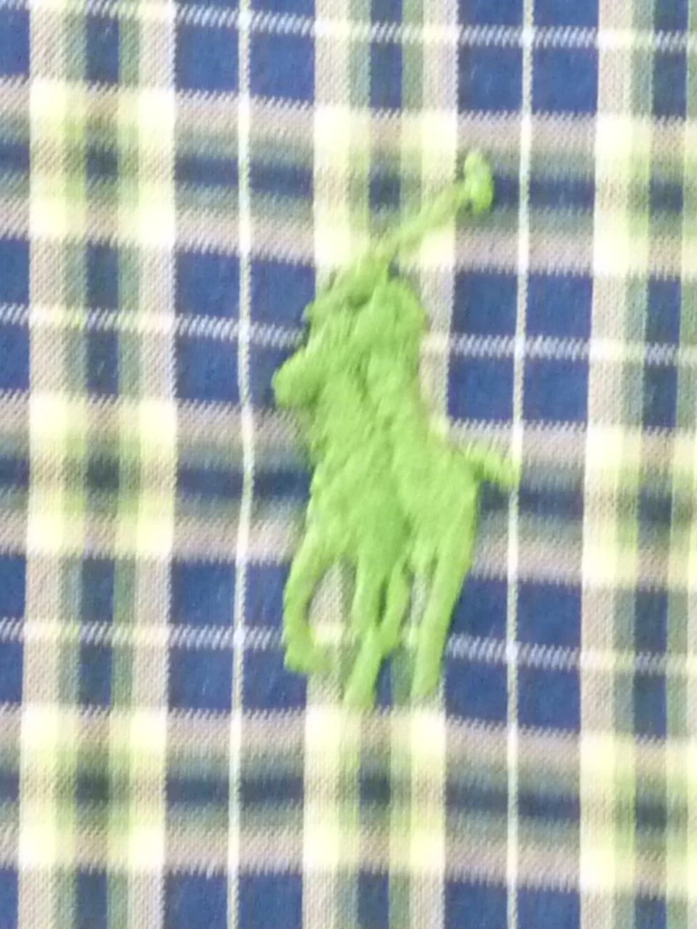 Polo Ralph Lauren oxford shirt, blue/green plaid, button up. Men's small.